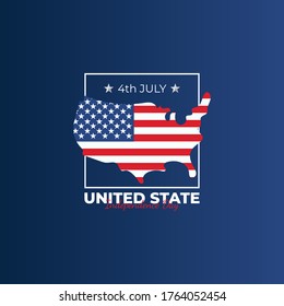 Independence Day United States (Fourth of July or July 4th). Happy national holiday. Celebrated annually on July 4 in America. American flag. Patriotic poster design. Vector illustration