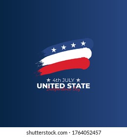 Independence Day United States (Fourth of July or July 4th). Happy national holiday. Celebrated annually on July 4 in America. American flag. Patriotic poster design. Vector illustration