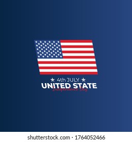 Independence Day United States (Fourth of July or July 4th). Happy national holiday. Celebrated annually on July 4 in America. American flag. Patriotic poster design. Vector illustration