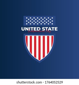 Independence Day United States (Fourth of July or July 4th). Happy national holiday. Celebrated annually on July 4 in America. American flag. Patriotic poster design. Vector illustration