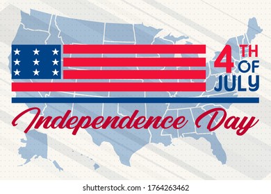 Independence Day in the United States. Fourth of July. Poster, template, greeting card, banner, background design. Vector EPS 10.