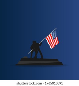 Independence Day United States (Fourth of July or July 4th). Happy national holiday. Celebrated annually on July 4 in America. American flag. Patriotic poster design. Vector illustration