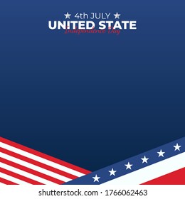 Independence Day United States (Fourth of July or July 4th). Happy national holiday. Celebrated annually on July 4 in America. American flag. Patriotic poster design. Vector illustration