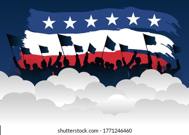 Independence Day United States (Fourth of July or July 4th). Happy national holiday. Celebrated annually on July 4 in America. American flag. Patriotic poster design. Vector illustration