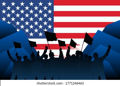 Independence Day United States (Fourth of July or July 4th). Happy national holiday. Celebrated annually on July 4 in America. American flag. Patriotic poster design. Vector illustration