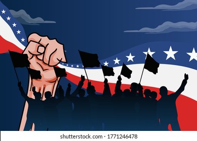 Independence Day United States (Fourth of July or July 4th). Happy national holiday. Celebrated annually on July 4 in America. American flag. Patriotic poster design. Vector illustration
