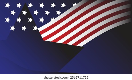 Independence day in the United States is July 4. Vector illustration with the image of the American flag