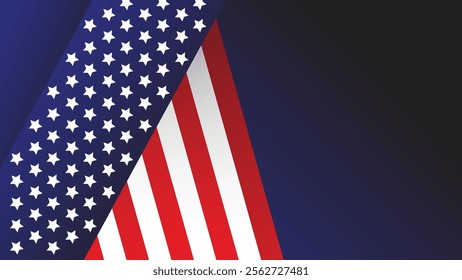 Independence day in the United States is July 4. Vector illustration with the image of the American flag