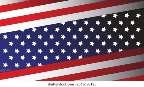 Independence day in the United States is July 4. Vector illustration with the image of the American flag