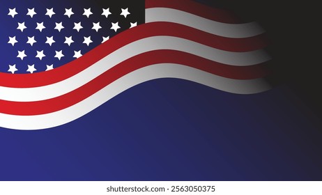 Independence day in the United States is July 4. Vector illustration with the image of the American flag