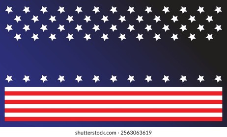 Independence day in the United States is July 4. Vector illustration with the image of the American flag