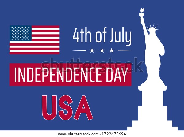 米国の独立記念日は7月4日です アメリカ国旗 自由の像 ニューヨーク市のベクターイラスト アメリカの祝日 バナー ロゴ はがき ニュース のベクター画像素材 ロイヤリティフリー