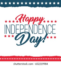 Independence Day of the United States poster set, Fourth of July federal holiday, typical festivity card with star border. Vector flat style illustration on white background