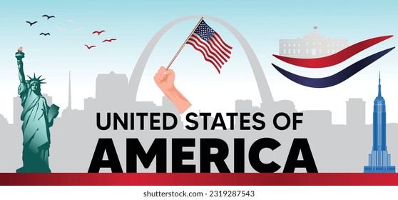 Independence Day (United States) Vector Poster USA flag or United States of America independence day  for 4th of July.