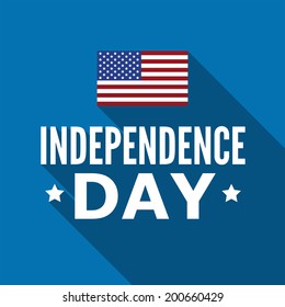 Independence Day Of The Untied States Of America. Quality vector illustration on the blue background, USA, 4th of July, holiday celebration, patriotism, freedom and liberty.