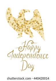 independence day. US Independence Day, 4 July. eagle with golden stars