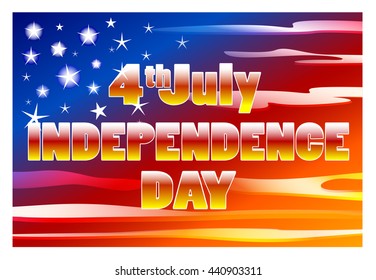 Independence Day. US Independence Day. Sky stylized US flag. Happy Independence Day. Independence Day 4th july 1776.