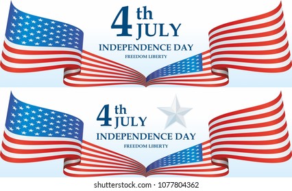 Independence Day USA, 4 th july, Happy Independence day United states of America design. The American flag, The Stars and Stripes, Bright, colorful vector illustration