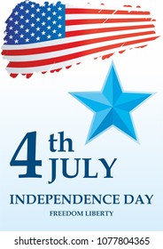 Independence Day USA, 4 th july, Happy Independence day United states of America design. The American flag, The Stars and Stripes, Bright, colorful vector illustration