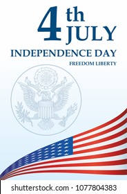 Independence Day USA, 4 th july, Happy Independence day United states of America design. The American flag, The Stars and Stripes, Bright, colorful vector illustration