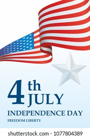 Independence Day USA, 4 th july, Happy Independence day United states of America design. The American flag, The Stars and Stripes, Bright, colorful vector illustration