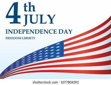 Independence Day USA, 4 th july, Happy Independence day United states of America design. The American flag, The Stars and Stripes, Bright, colorful vector illustration