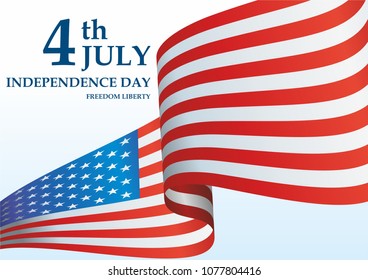Independence Day USA, 4 th july, Happy Independence day United states of America design. The American flag, The Stars and Stripes, Bright, colorful vector illustration