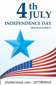 Independence Day USA, 4 th july, Happy Independence day United states of America design. The American flag, The Stars and Stripes, Bright, colorful vector illustration