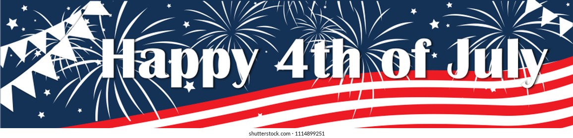 Independence day of the usa 4 th july. Vector banner illustration. Happy independence day