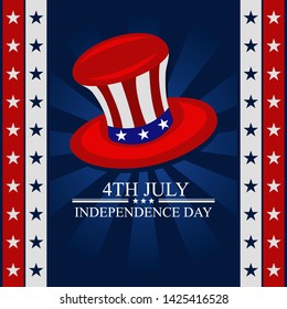 Independence day of the USA 4 th july. Happy independence day, vector lllustration. Suitable for greeting card, poster and banner