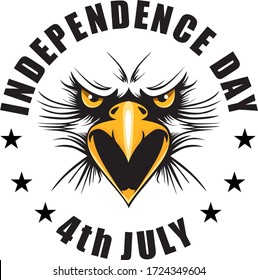 independence day of the usa 4 th july with eagle mascot. Happy independence day