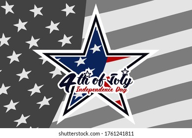 Independence day of the USA 4 th july. American flag colors paint stroke. Happy independence day, vector lllustration. Suitable for greeting card, poster and banner.