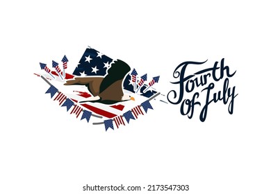 Independence day of the USA 4 th july. Happy independence day vector lllustration. Suitable for greeting card, poster and banner.