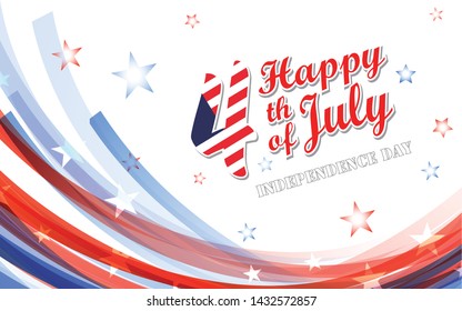 Independence day USA  ,4th of July celebration poster template  - Images vectorielles