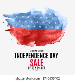 Independence Day USA 4th Of July Sale Background. Vector Illustration EPS10