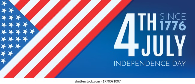 the independence day of USA 4th of july related united state flag with stars vectors illustration in flat style