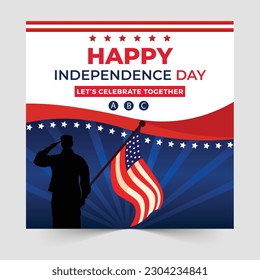 Independence day USA 4th of July celebration template vector illustration banner