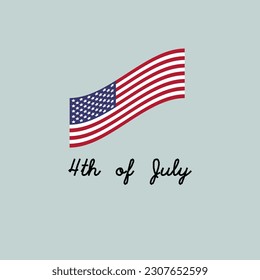 Independence Day of USA. 4th of July. National flag. Vector simple design.