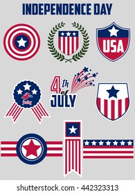 Independence Day USA 4th of july Labels Collection Logo Set