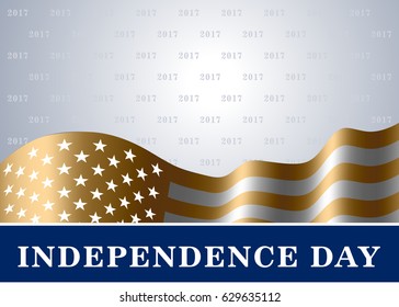 Independence day USA background with flag. Symbol of 4th july celebration the United State of America. Happy fourth july holiday, patriotic flag banner template. Vector illustration