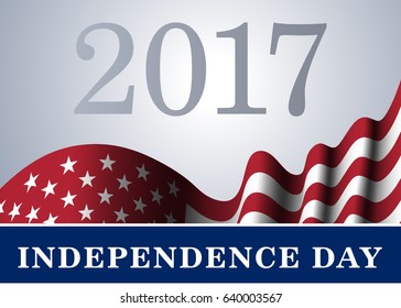 Independence day USA background with flag. Symbol of 4th july celebration the United State of America. Happy fourth july holiday, patriotic flag banner template. Vector illustration