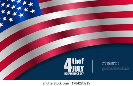 Independence Day USA background template with american flag design