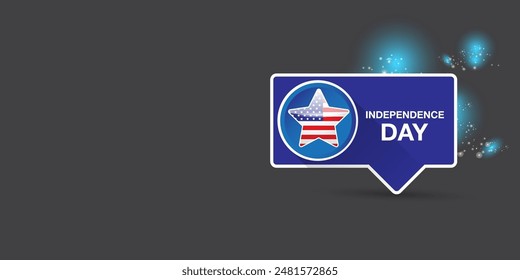 Independence Day USA Banner, background and Greeting Card with Star with usa flag. 4th of July United States Independence Day Celebration Design Vector Illustration. Independence day poster template