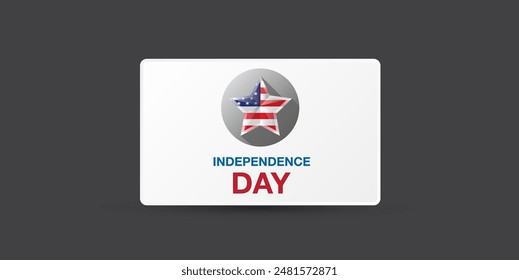 Independence Day USA Banner, background and Greeting Card with Star with usa flag. 4th of July United States Independence Day Celebration Design Vector Illustration. Independence day poster template
