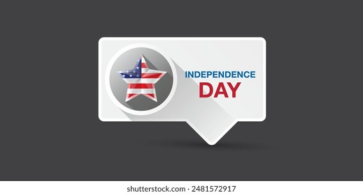 Independence Day USA Banner, background and Greeting Card with Star with usa flag. 4th of July United States Independence Day Celebration Design Vector Illustration. Independence day poster template