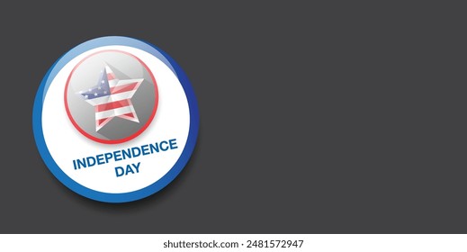 Independence Day USA Banner, background and Greeting Card with Star with usa flag. 4th of July United States Independence Day Celebration Design Vector Illustration. Independence day poster template