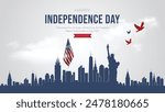 Independence Day USA Banner and Greeting Card. 4th of July United States Independence Day Celebration Design Vector Illustration.