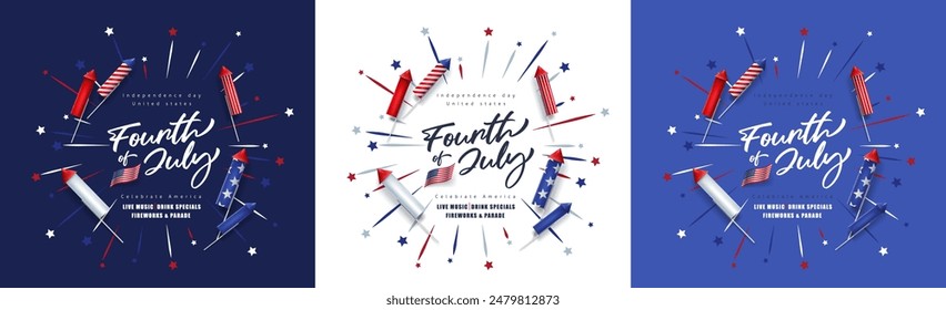 Independence day USA banner template .4th of July celebration poster template.fourth of july vector illustration .