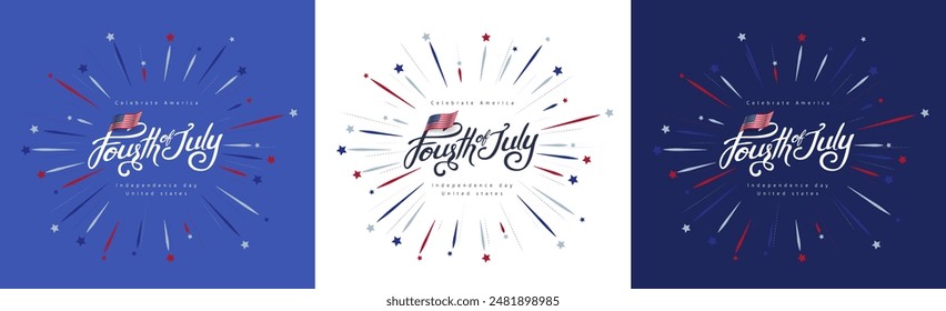 Independence day USA banner template. 4th of July celebration poster template. fourth of july vector illustration .