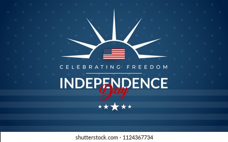 Independence Day Usa Blue Background Greeting Stock Vector (Royalty ...